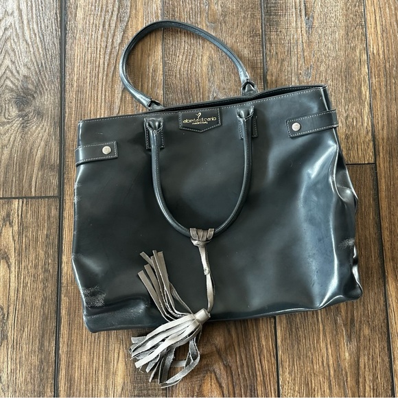 ALBERTA Di CANIO Grey Leather Tote Bag - Picture 9 of 9